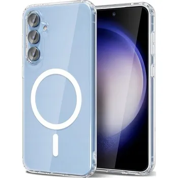 Pouzdro na mobilní telefon POUZDRO ZADNÍ KRYT POUZDRO MAGSAFE BEZBARVÉ PRO SAMSUNG GALAXY S23 + SKLO