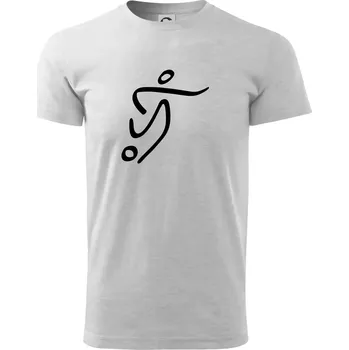 Pánské tričko Fotbalista silueta - Triko extra velké (5-8XL) - 8XL ( Světlešedý Melír )