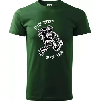 Pánské tričko Vesmírný fotbalista - Triko extra velké (5-8XL) - 6XL ( Lahvově zelená )
