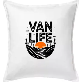 Polštář Van life a Západ slunce - Polštář 50x50 - 50x50 - Pouze potah ( Bílá )