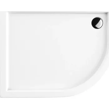 Sprchová vanička OMNIRES - RIVERSIDE akrylátová sprchová vanička čtvrtkruh, levá 100 x 80 cm bílá lesk /BP/ RIVERSIDE80/100/LBP