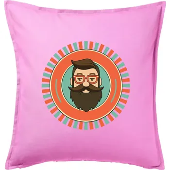 Polštář Plnovous v kruhu - Polštář 50x50 - 50x50 - Pouze potah ( Růžová )