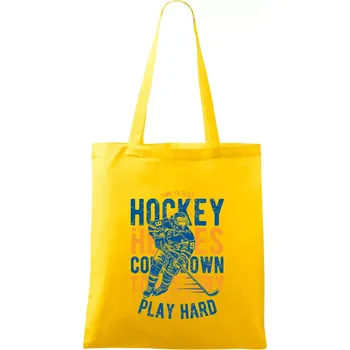 Time To Play Hockey - Taška bavlněná - 42 x 38 cm ( Žlutá )