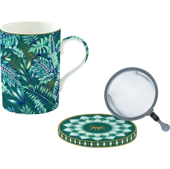 Porcelánový hrnek s vařečkou a víčkem 350 ml