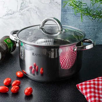 Hrnec AMBITION Berry 4,8 l stříbrný - nerezový hrnec s pokličkou