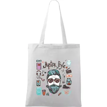 Hipster style - Taška bavlněná - 42 x 38 cm ( Bílá )