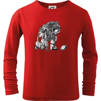 Chlapecké tričko Americký fotbal astronaut - Triko dětské Long Sleeve - 104-110cm / 3-4 roky ( Červená )
