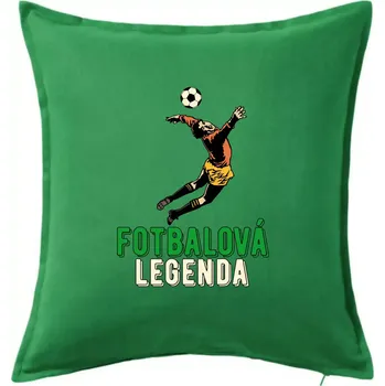 Polštář Fotbalová legenda brankář - Polštář 50x50 - 50x50 - Včetně výplně ( Středně zelená )