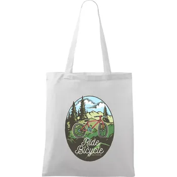 Ride Bicycle Nature - Taška bavlněná - 42 x 38 cm ( Bílá )