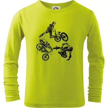 Dětská móda BMX tricks - Triko dětské Long Sleeve - 146 cm/10 let ( Limetková )