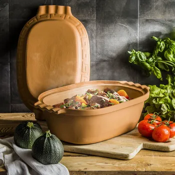 Hrnec KRYSTYNKA ROMA OVAL 6 l hliněný hrnec s poklicí