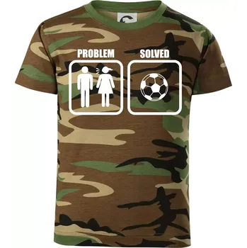 Chlapecké tričko Problém fotbal - Dětské maskáčové triko - 122 cm/6 let ( Hnědý maskáč )