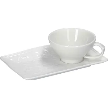 LA PORCELLNA BIANCA Florentina 90 ml - porcelánový espresso šálek se podšálkem