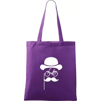 Nákupní taška Mustache kolo - Taška bavlněná - 42 x 38 cm ( Fialová )