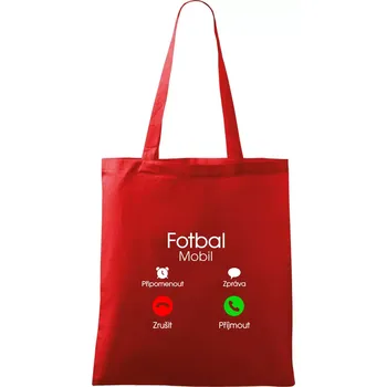 Nákupní taška Fotbal volá - Taška bavlněná - 42 x 38 cm ( Červená )