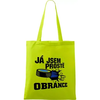 Já jsem prostě obránce (hokej) - Taška bavlněná - 42 x 38 cm ( Limetková )