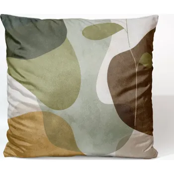 Sametový povlak na polštář 45x45 hnědý abstrakt 2