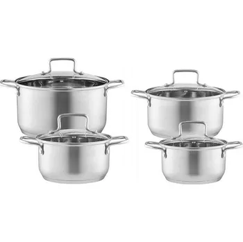 Sada nádobí AMBITION Hugo - sada 4 nerezových hrnců s poklicemi