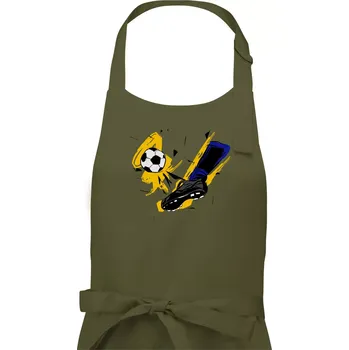 Kuchyňská zástěra Kopačka s míčem - Pánská zástěra na vaření - Univerzální velikost ( Khaki )