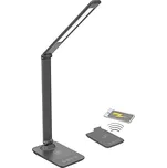 Stolní lampička SOLIGHT + bezdrátová nabíječka 10W Qi - USB-A + EU napájecí adaptér - šedá