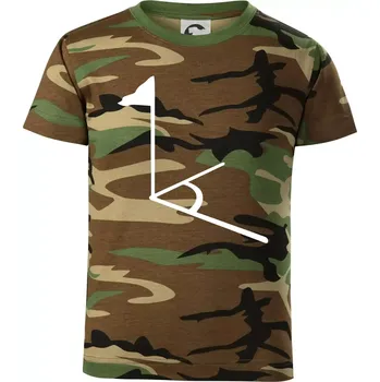 Chlapecké tričko Rohový praporek - Dětské maskáčové triko - 104-110cm / 3-4 roky ( Hnědý maskáč )