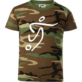 Chlapecké tričko Fotbalista silueta - Dětské maskáčové triko - 104-110cm / 3-4 roky ( Hnědý maskáč )