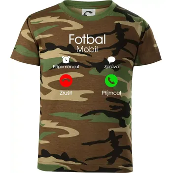 Fotbal volá - Dětské maskáčové triko - 134 cm/8 let ( Hnědý maskáč )