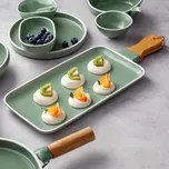 NAVA Terrestrial 41 x 15 cm černý - porcelánový podnos na podávání občerstvení