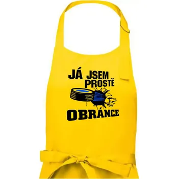 Kuchyňská zástěra Já jsem prostě obránce (hokej) - Pánská zástěra na vaření - Univerzální velikost ( Žlutá )