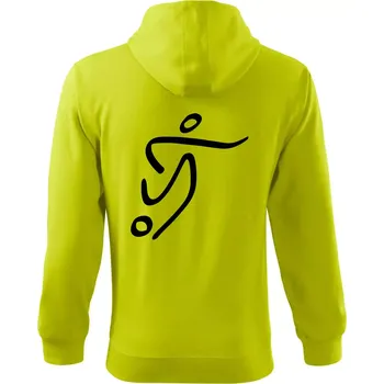 Pánská mikina Fotbalista silueta - Mikina s kapucí na zip trendy zipper - L ( Limetková )