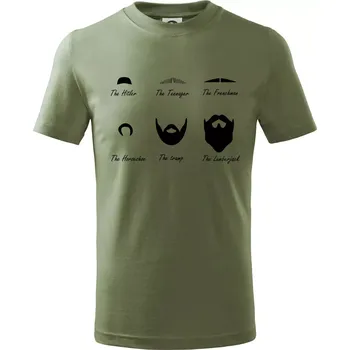 Mustache types of mustache - Tričko dětské bavlněné - 134 cm/8 let ( Khaki )