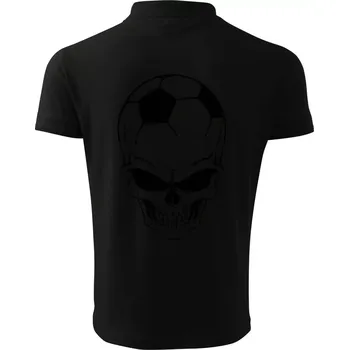 Pánská košile Fotbal lebka míč - Polokošile pánská Pique Polo 203 - S ( Černá )