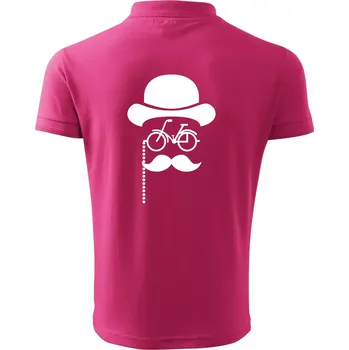 Pánská košile Mustache kolo - Polokošile pánská Pique Polo 203 - 5XL ( Purpurová )