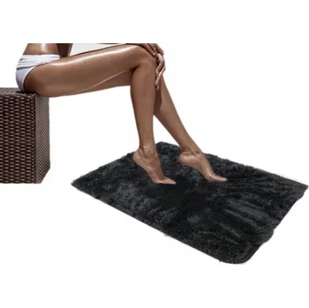 Koupelnová předložka Koupelnová předložka plyšová protiskluzová černá 50x70 cm