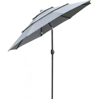 Slunečník Slunečník s 3stupňovou střechou, průměr 2,65 m | tmavě šedý