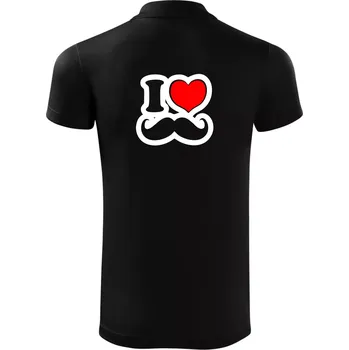 Pánská košile i love mustache - obrys - Polokošile Victory sportovní (dresovina) - S ( Černá )