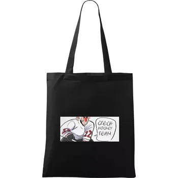 Czech hockey team animovaná postava - Taška bavlněná - 42 x 38 cm ( Černá )