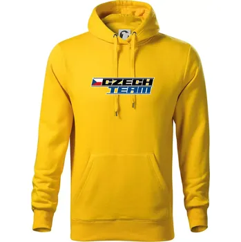 Pánská mikina Czech team s vlajkou - Mistrovství světa v ledním hokeji 2025 - Mikina pánská Cape s kapucí - 2XL ( Žlutá )
