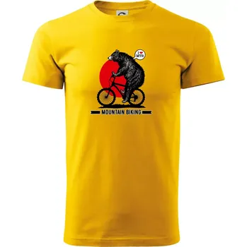 Pánské tričko MTB medvěd - Triko extra velké (5-8XL) - 8XL ( Žlutá )