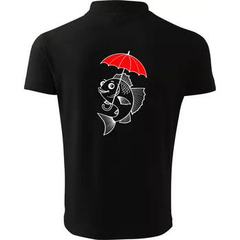 Pánská košile Ryba s deštníkem - Polokošile pánská Pique Polo 203 - 2XL ( Černá )