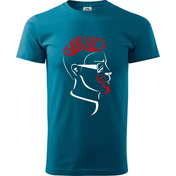 Pánské tričko Borec s upraveným vousem - Klasické pánské triko vyšší gramáže - S ( Petrolejová )