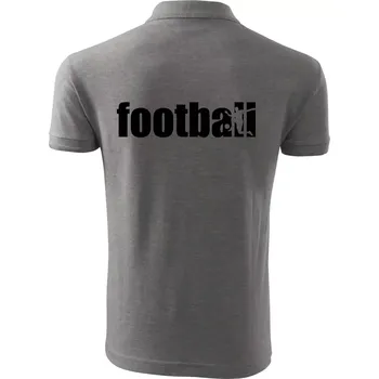 Pánská košile Football nápis - Polokošile pánská Pique Polo 203 - 3XL ( Tmavě šedý melír )