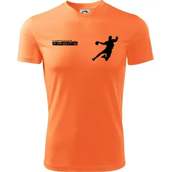 Chlapecké tričko Handball sport - Dětské triko sportovní (dresovina) - 146 cm/10 let ( Neon mandarine )