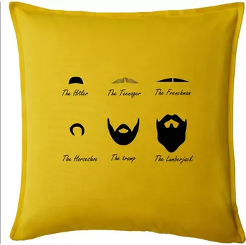 Polštář Mustache types of mustache - Polštář 50x50 - 50x50 - Pouze potah ( Žlutá )