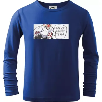 Chlapecké tričko Czech hockey team animovaná postava - Triko dětské Long Sleeve - 122 cm/6 let ( Královská modrá )