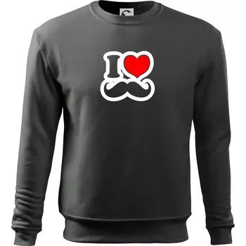 i love mustache - obrys - Mikina Essential dětská - 158 cm/12 let ( Tmavá břidlice (šedá se zeleným nádechem) )
