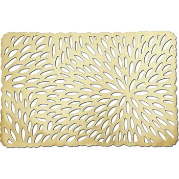 Úložný box ZELLER Rosette 43,5 x 28,5 cm zlatá - plastová podložka na stůl