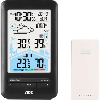 Meteostanice ADE Home 14,5 x 8,5 cm - elektronická meteorologická stanice s externím senzorem