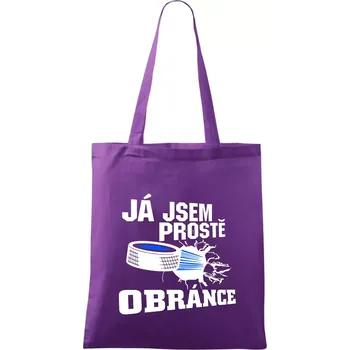 Nákupní taška Já jsem prostě obránce (hokej) - Taška bavlněná - 42 x 38 cm ( Fialová )