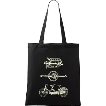 Cycling vintage - Taška bavlněná - 42 x 38 cm ( Černá )